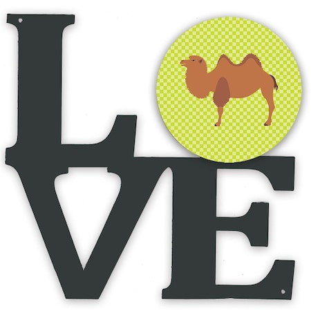 Carolines Treasures 11.5 x 11.75 in. Bactrian Camel Green Metal Artwork Love Wall Decor BB7644WALV